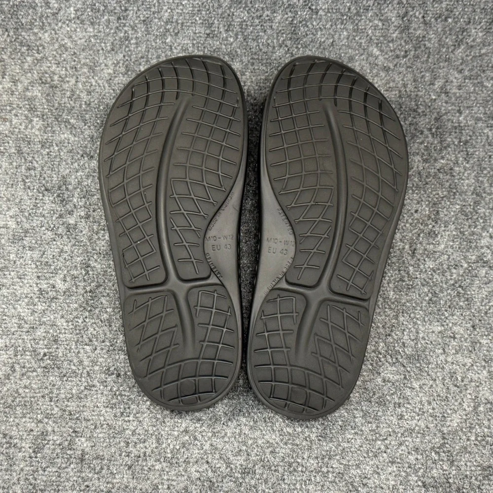 Oofos OOahh Sport Slide Sandals Men's 10 Black Athletic Running Recovery‎ Beach